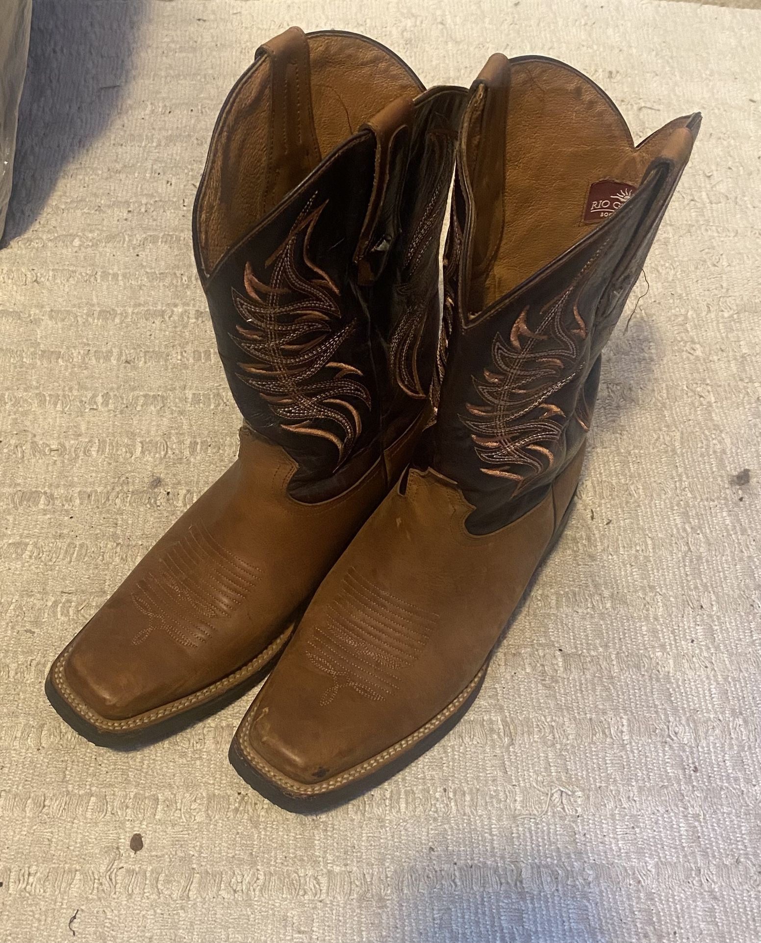 Rio Grande Men's Cowboy Boots Comfortable Western Boots - Square Toe 27.5 US 9.5