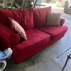 Red Full-Size Sleeper Couch - Great Condition - $150