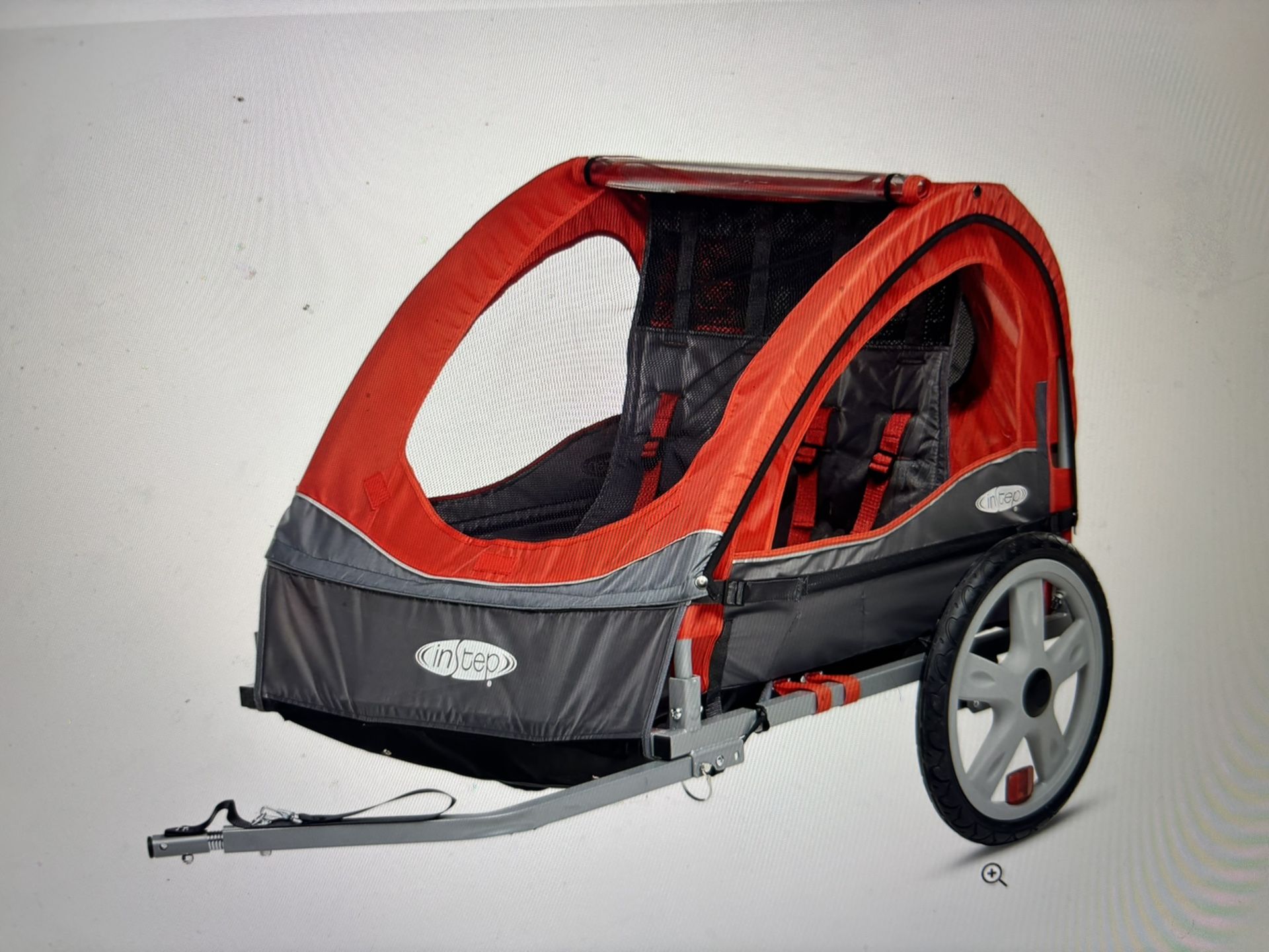 InStep Take 2 Folding Frame Outdoor Bike Trailer with Double Seat, Red (Used)