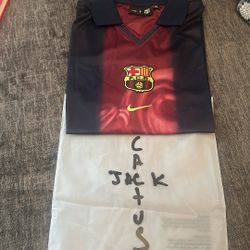 CJ X NIKE X FC BARCELONA RETRO 2000/01 HOME SKELETON JERSEY XL