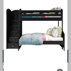 Black Trundle Bunk  Beds, Full And Twin Bed
