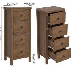 🥨4 Drawer Dresser for Bedroom 36.81''Tall Modern Chest of Drawers with Fluted Panel Wood Storage Dresser Organizer with Deep Drawers 