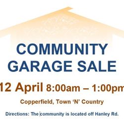 Copperfield Community Garage Sale, 12 April, 0800am - 1:00pm