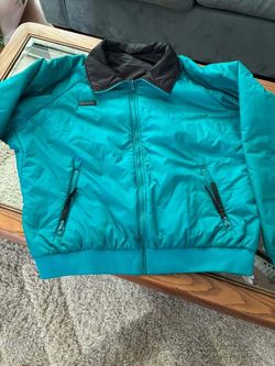Columbia Sportswear Men's XL Teal and Black Puffer Jacket reversible