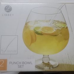 Libbey  Punch Bowl Giant margarita glass New OPEN BOX