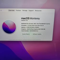 2017 MacBook Pro 13" i5 8gb 512HD