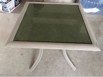 Glass Top & Steel Frame Patio Side/End Table