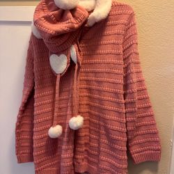 Sweater With Matching Beanie Size 5/6 Girls