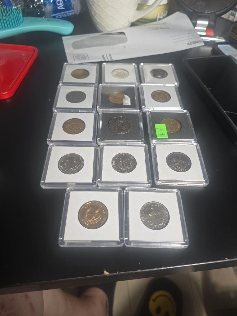 14 Monedas De Cuba Diferentes