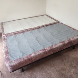 Two Box Springs With Bed Frames