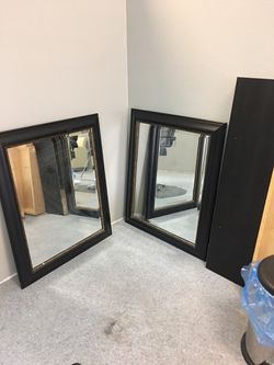 2 black wall mirror