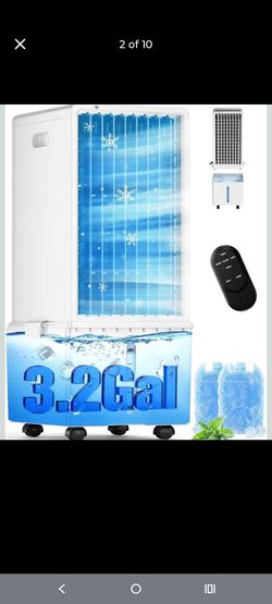 4-IN-1 Windowless Air Conditioner Portable w/ 4 Speed&4 Mode, 3.2-Gal Dual Tank for 30H Cooling, Waterless Alert Evaporative Cooler, 12H Timer, Remote