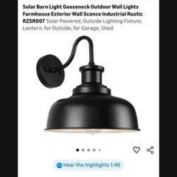 Solar Power Barn Farmhouse Lantern 