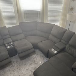 Gently Used Gray Sectional Couch 