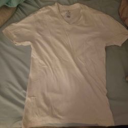 Stafford Heavyweight V-Neck White Shirt
