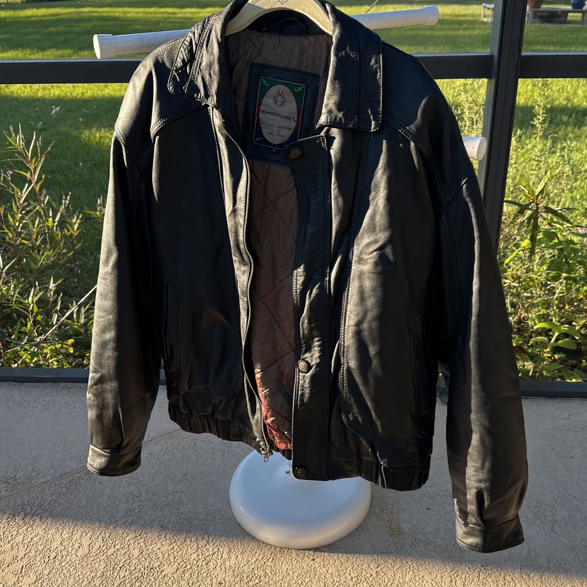 Men’s Genuine Leather Jacket - Members Only - Medium