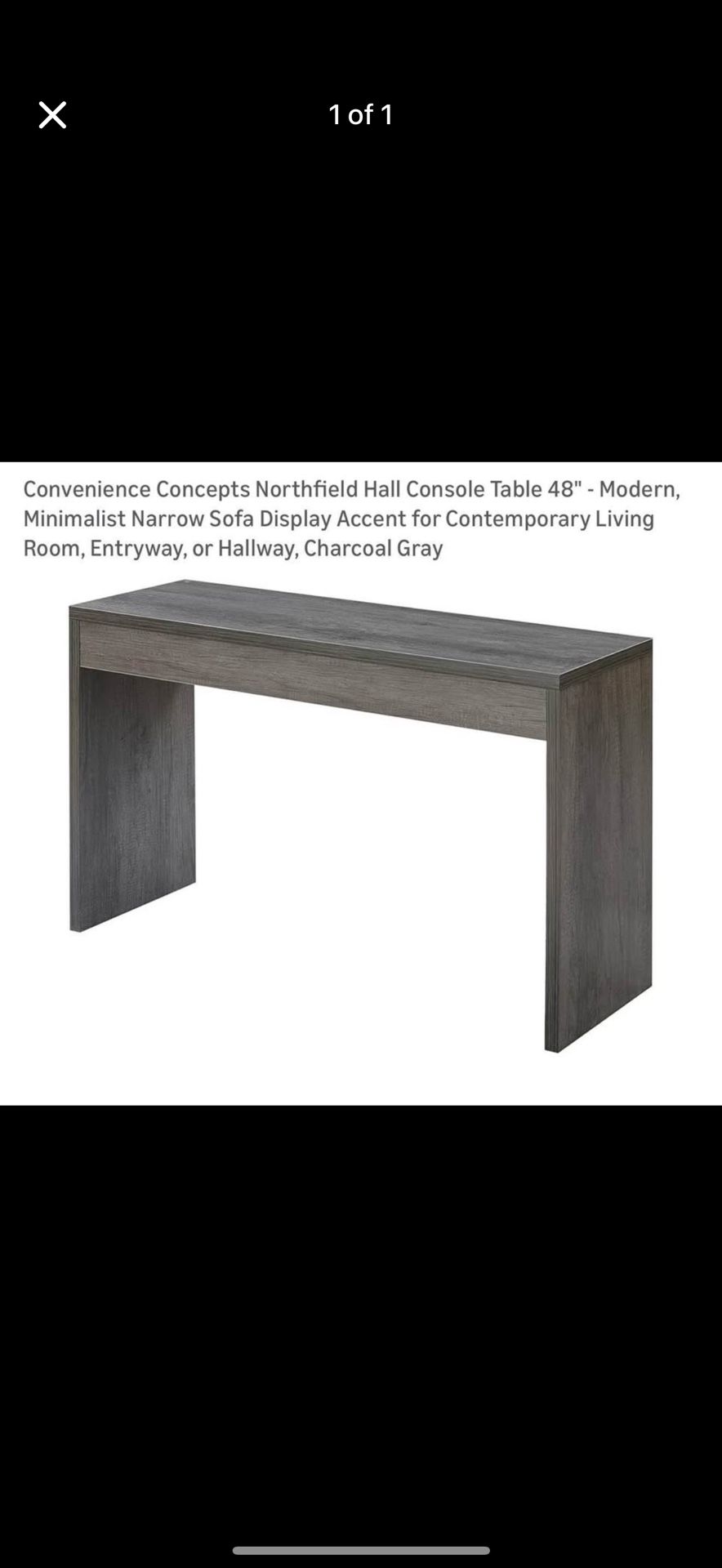 Convenience Concepts Northfield Hall Console Table 48" - Modern, Minimalist Narrow Sofa Display Acce