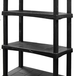 Black 3 Shelf, Has 4 Shelves But Missing One Tube And One Base Foot