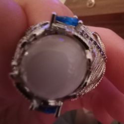 Cat's Eye With Sapphires Ring
