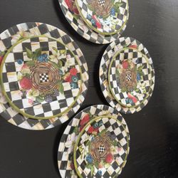 Beautiful! Mckenzie Childs Dinner And Salad Plates!