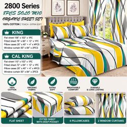 2800 Series 8-Piece Organic Cotton Sheet Set