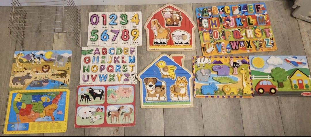 Toddler/Kids Puzzle Set with Puzzle Rack Holder