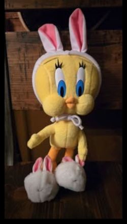 Vintage 1998 Bendable Easter Tweety Bird Plushie