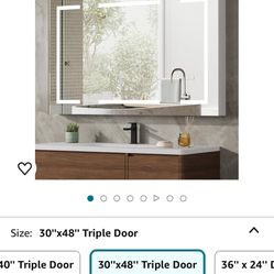 Medicine Cabinet with LED Mirror for Bathroom, 30''x48'' Aluminum, Wall Mounted Surface led Medicine Cabinet, Defog, Stepless Dimming, 3 Color Change,