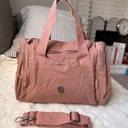Lightweight Multi-pocket Gym Bag | Pink Tote & Crossbody