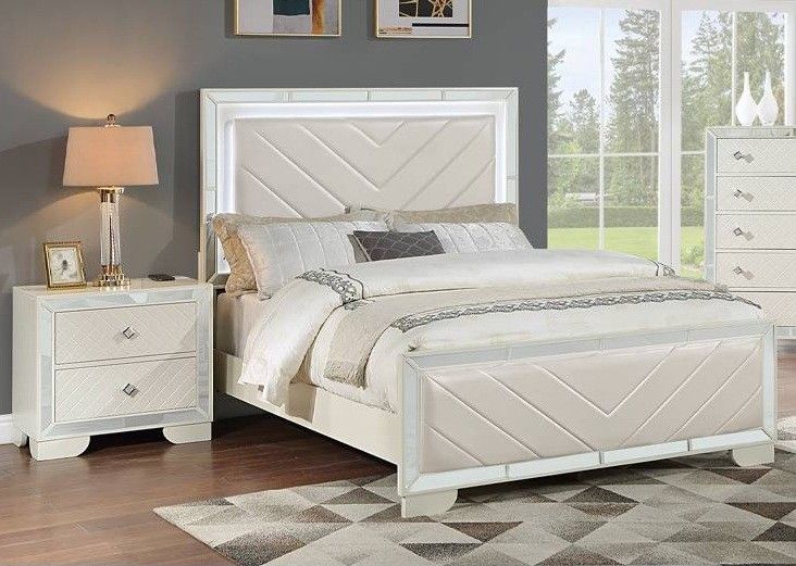 ✅️Built In LED Lights Queen Bed Frame (Mattress Not Included)