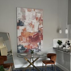 Dining table, Chairs, Rug, And picture for Sale