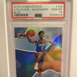2018 Panini Status Blue SGA RC PSA 10