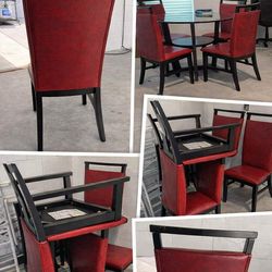 Set of 4 Red Dining Chairs, Like New