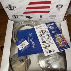 NEW 16pc Heavy Duty Stainless Steel Cookware Set