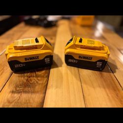 Pair Of Dewalt 20v 5.0 Batteries 