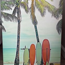 Surfboard Beach Canvas Art