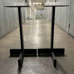 Vintage Black Metal Speaker Stands Pair For Klipsch JBL B&W ADS Wharfedale AR