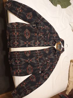Jachs New York Aztec Print Sherpa-Lined Shirt Jacket
