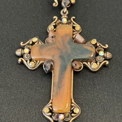 Amber Cross Necklace 