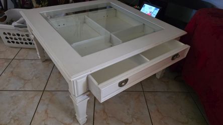 White Table- Glass Top