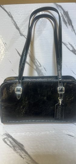 Coach Patent Leather Swing Zip Black Leather Bag - 2 Handles - Women’s Bag