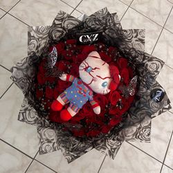 Halloween Roses Flower Bouquet Hello Kitty Chucky