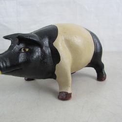 Vintage Style Cast Iron Pig Coin Bank Approx. 7 1/8" Length 3 Lbs.

