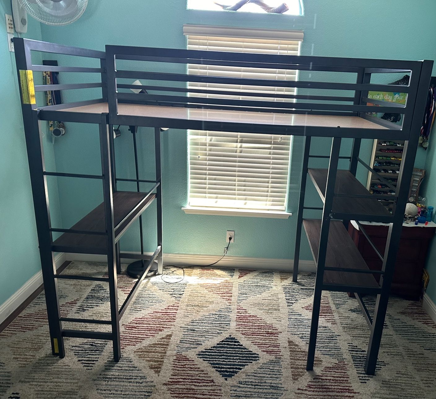 Sturdy Metal Loft Bed — Twin Size