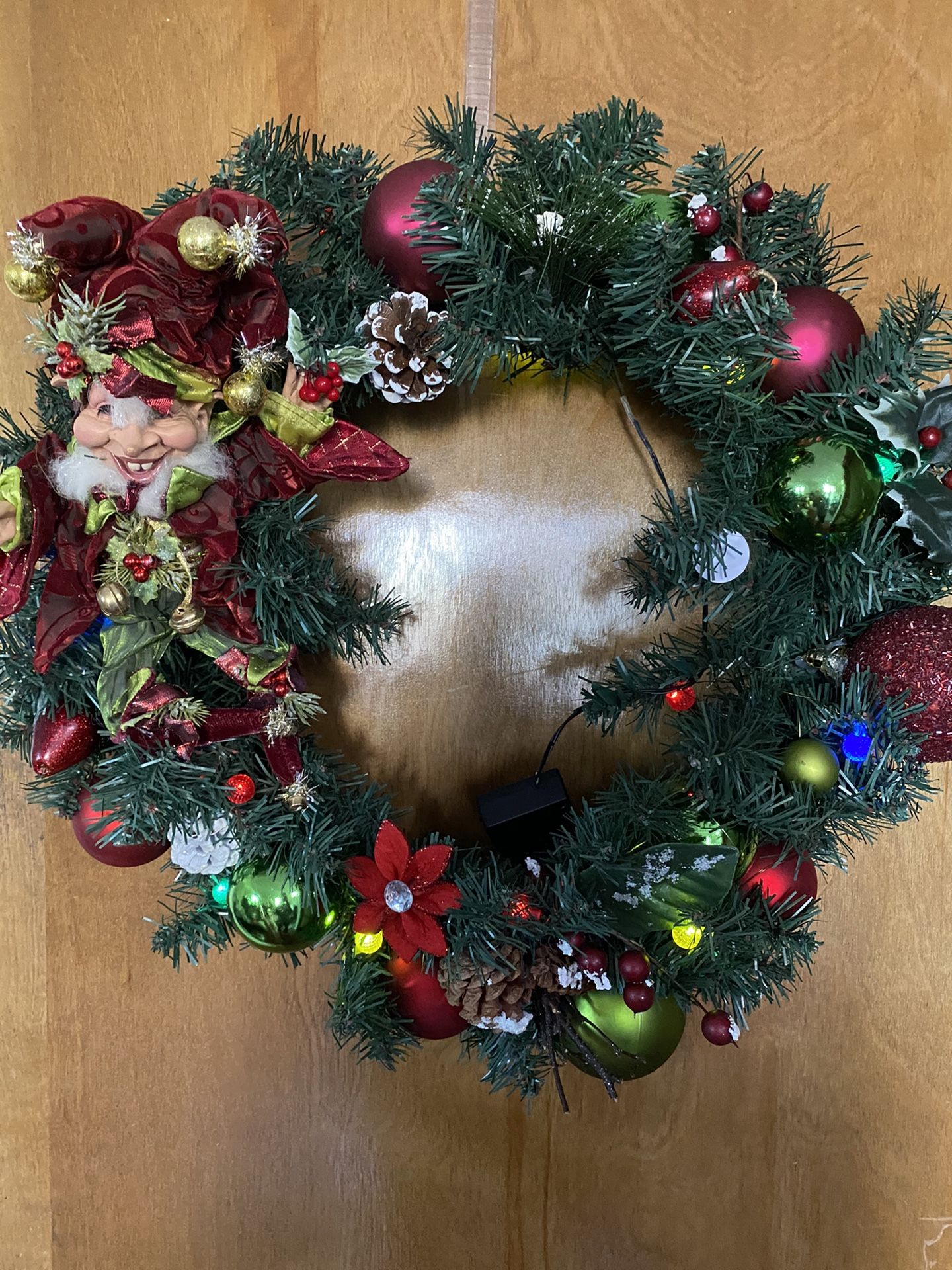 Lighted Christmas elf wreath
