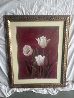 Ornate Gold Framed Traditional Floral Art