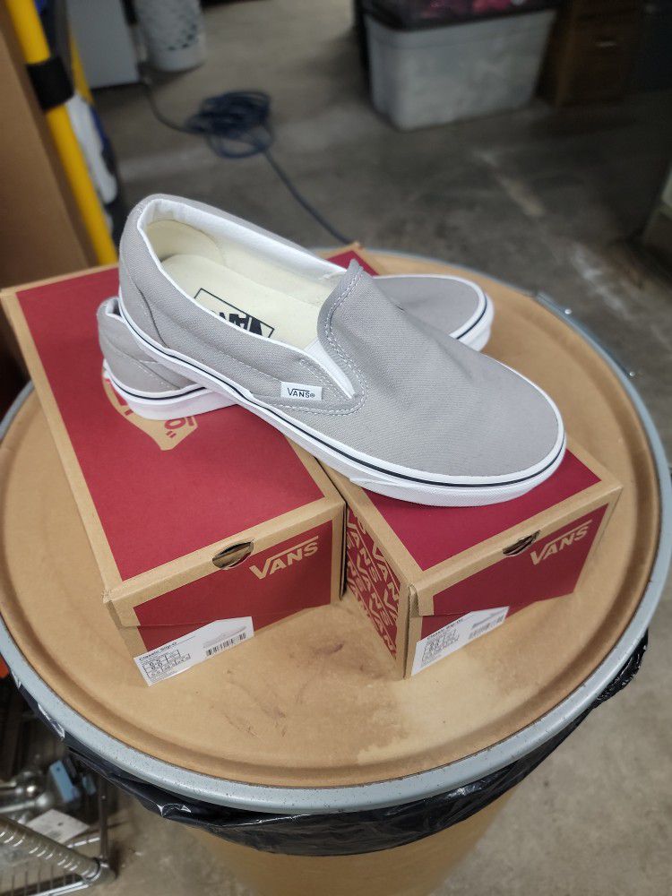 Mid Grey And White Vans