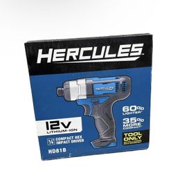 🔥NEW HERCULES 12V Cordless 1/4” Hex Impact Driver – Tool Only, Powerful! ✅