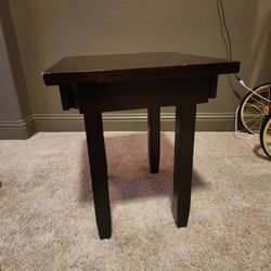 Wood Veneer Table End Table, Brown