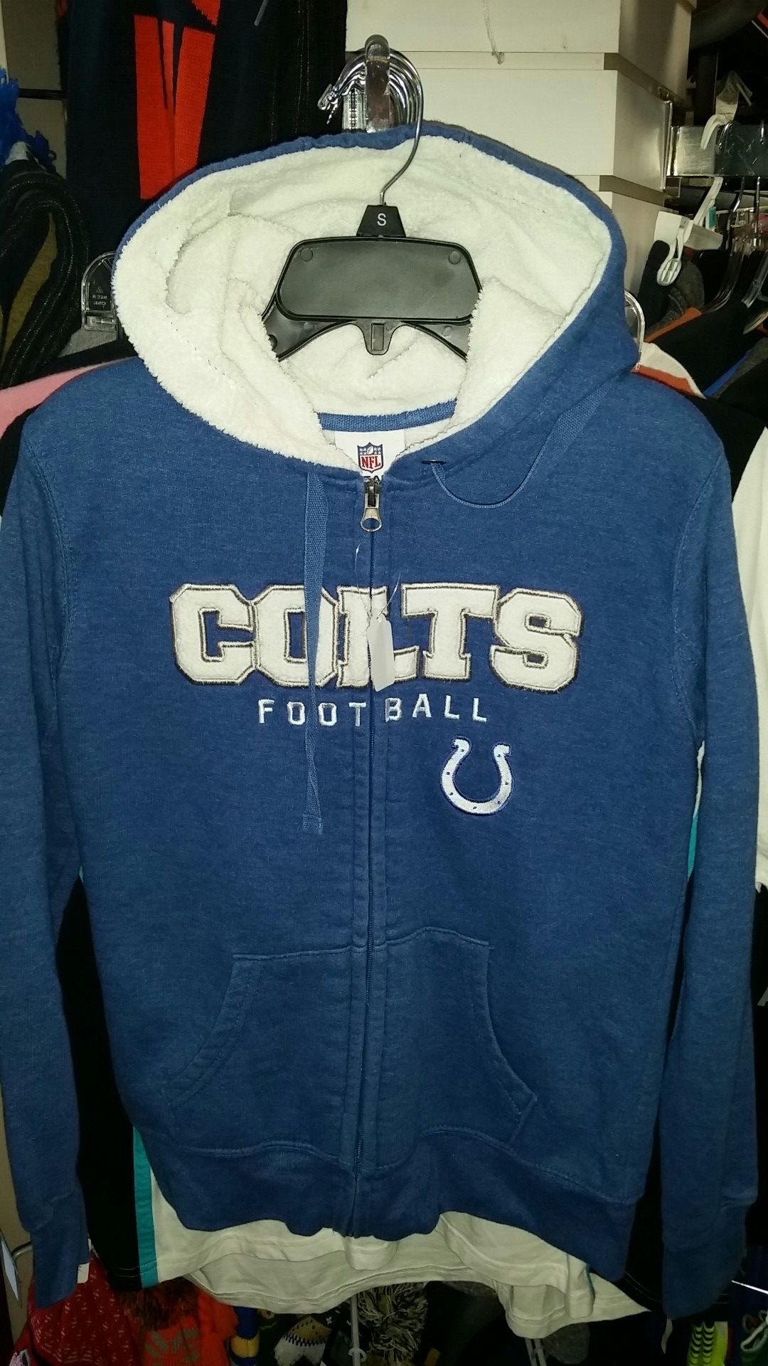 NFL Colts Womens Hooded Fleece Lined Jacket Size Small